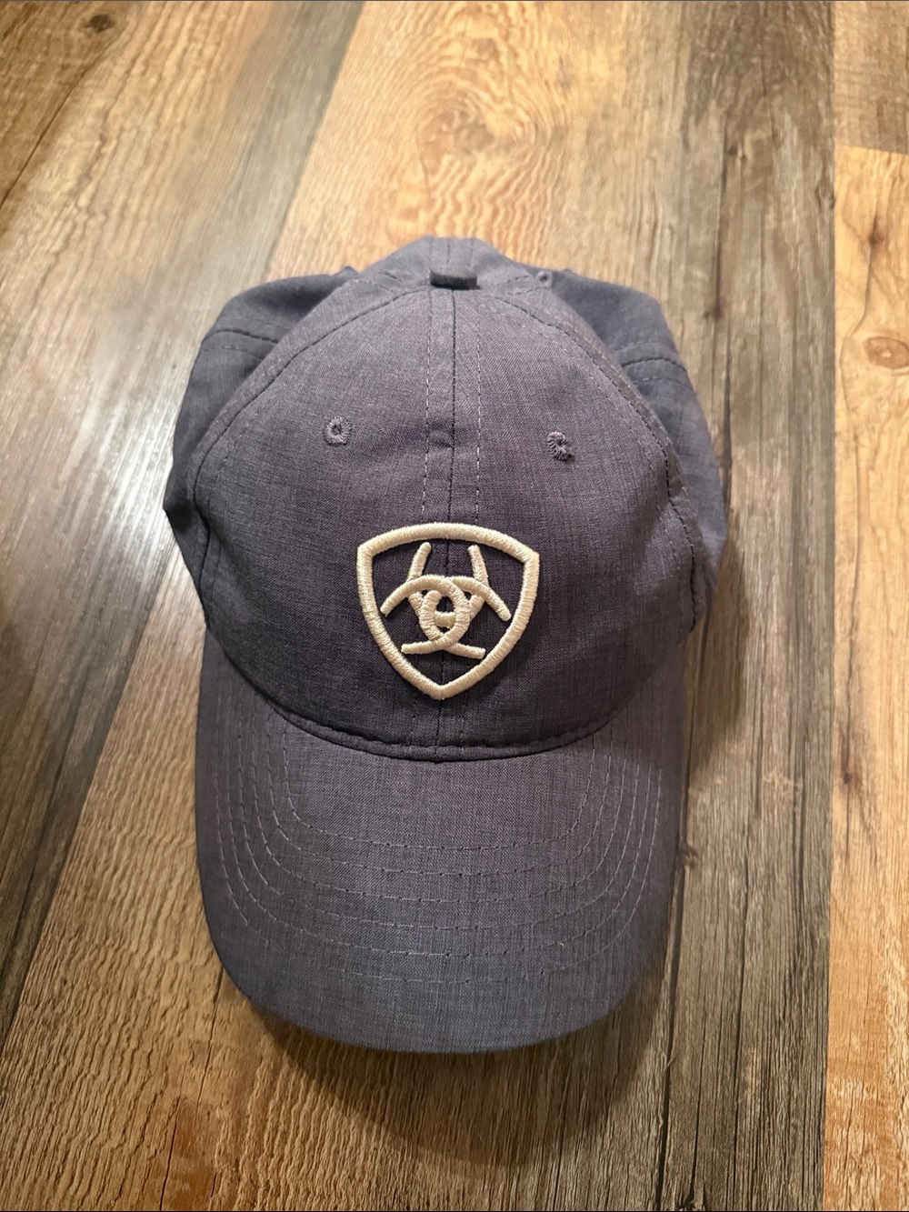 Men's Ariat Baseball Cap - Charcoal Gray with Cream Emblem